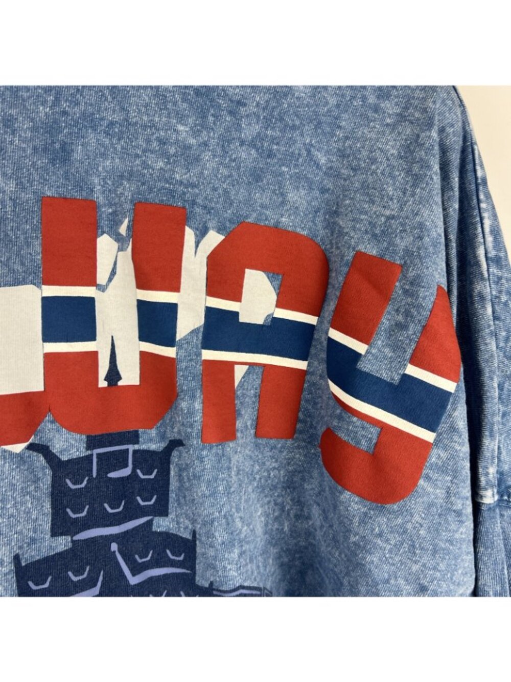 Disney Epcot Norway Spirit Jersey Long Sleeve Shirt Adult Large Blue - Picture 7 of 7